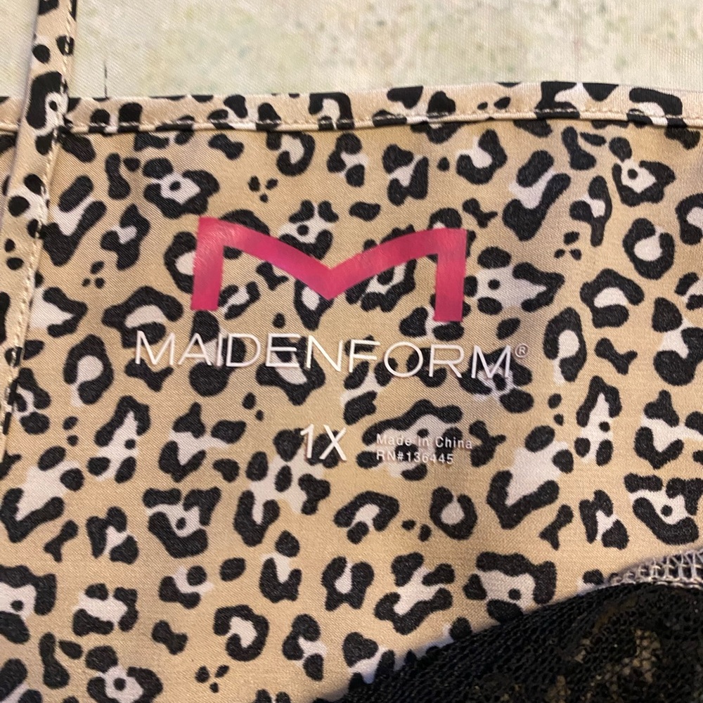 Maidenform cheetah print sleepwear slip dress. 1X - Picture 3 of 7
